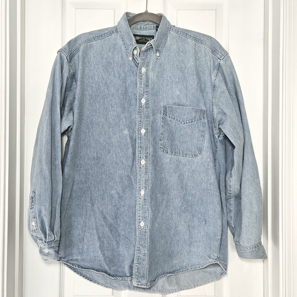 American Eagle - Cotton Denim Button Down Shirt - Small